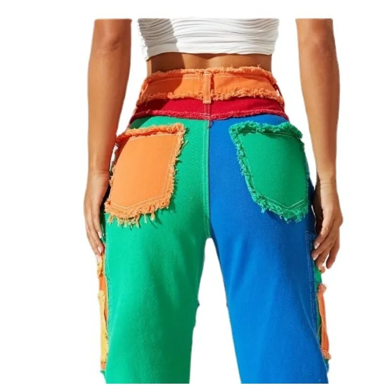 Mayra | Conjunto De Chaqueta Corta Y Pantalón Patchwork