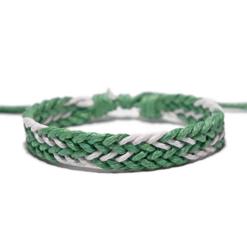 Gjergj - Pulsera Ajustable de Cuerda Trenzada Con Cierre de Nudo Deslizante