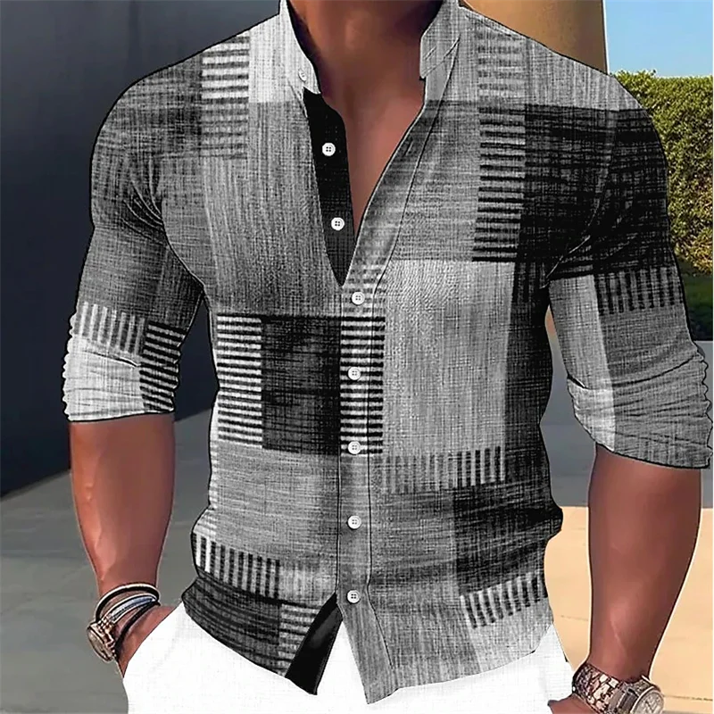 Jemmy | Camisa De Hombre Con Estampado De Cuadros Y Cuello Alto