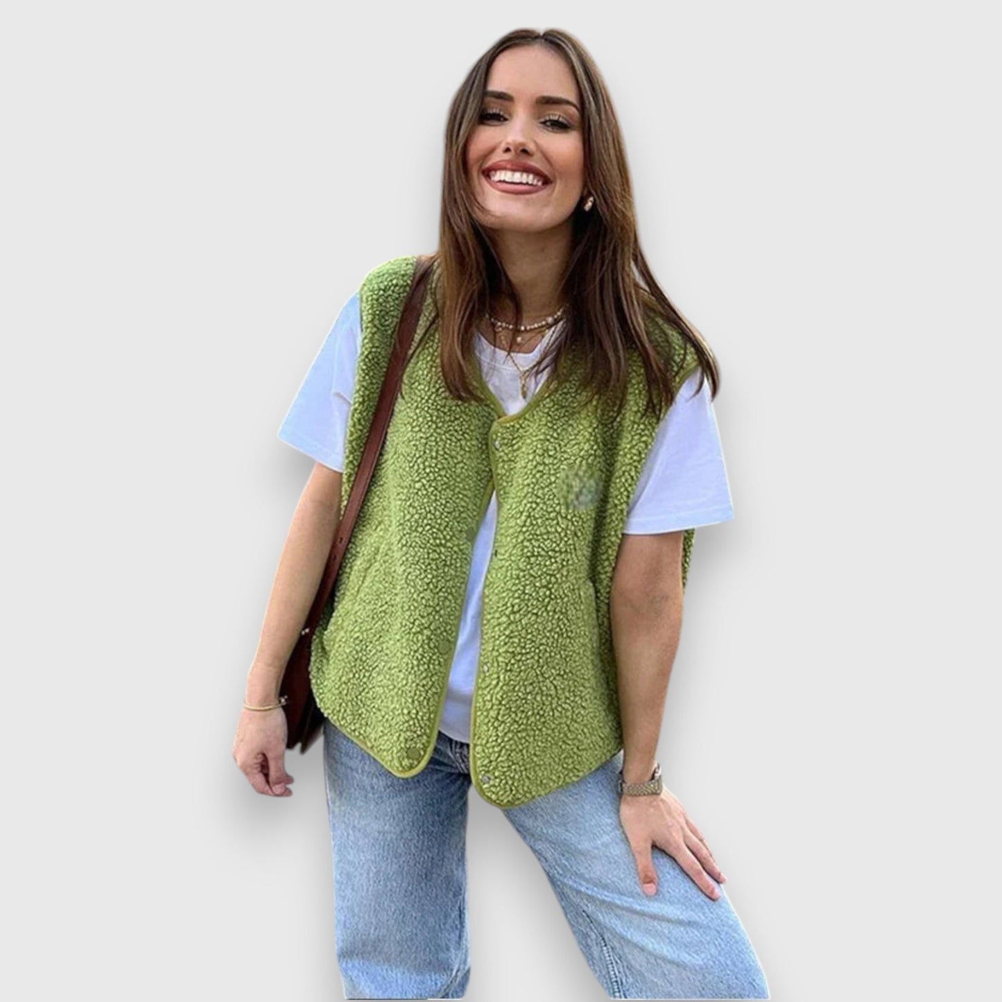 Cheryl | Chaleco Polar Sin Mangas Con Botones