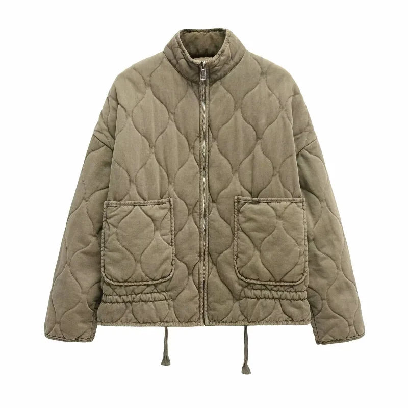 Pascale | Chaqueta Acolchada Con Cremallera Frontal Y Cuello Alto