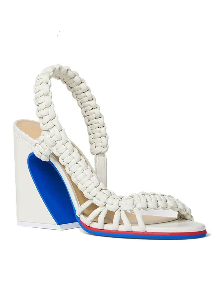 Selene | Sandalia de Tacón Trenzado en Varios Colores