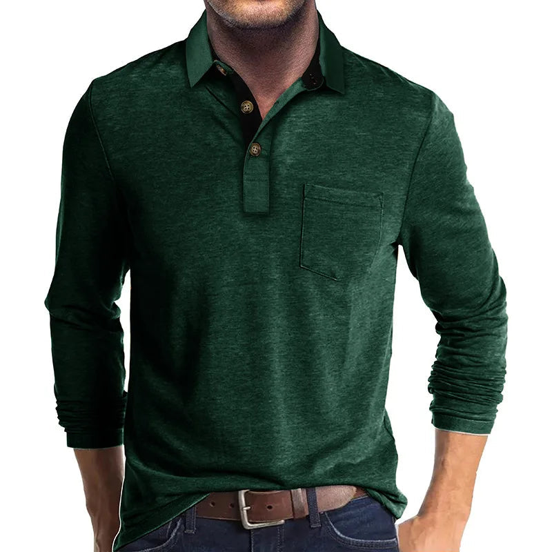 Wilfrido | Camisa Polo de Manga Larga Con Bolsillo
