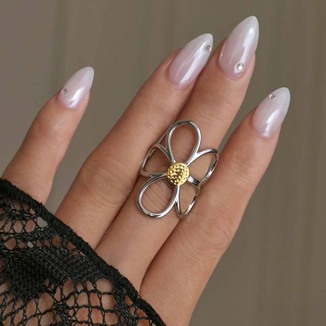Meloni | Anillo Ajustable Flor Margarita Abierta