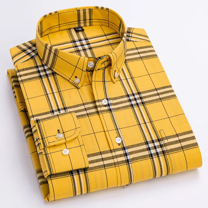 Alexandru | Camisa De Manga Larga a Cuadros Con Cuello Abotonado