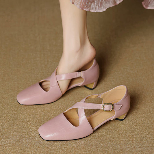 Malena | Zapatos Mary Jane Con Tiras Cruzadas Y Tacón Bajo