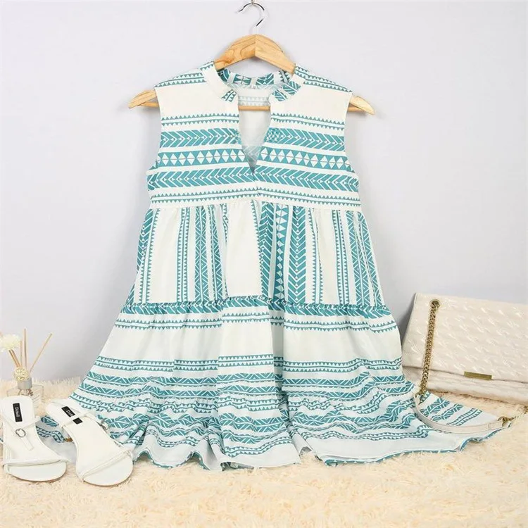 Lylah | Vestido de Verano Sin Mangas Con Estampado y Cuello en V