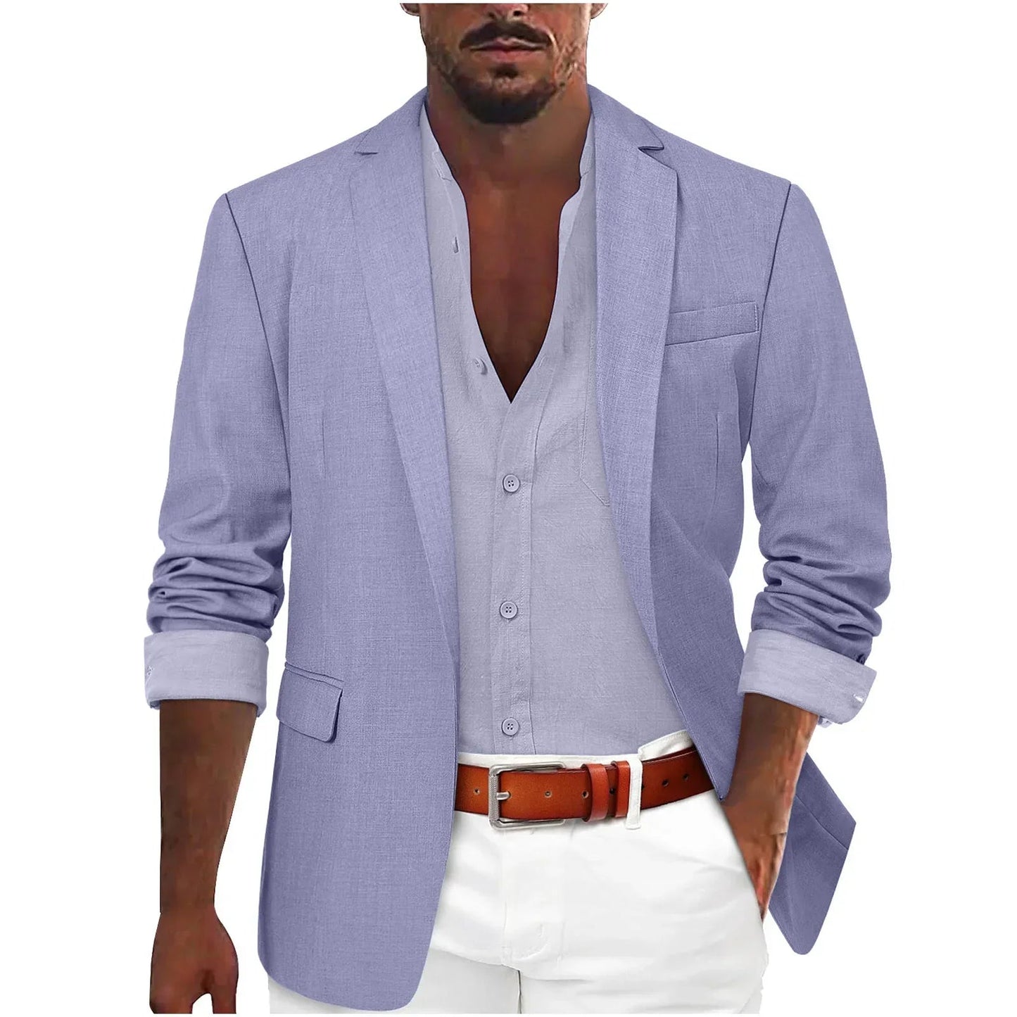 Alanzoka | Blazer Con Solapa en V y Abertura Frontal