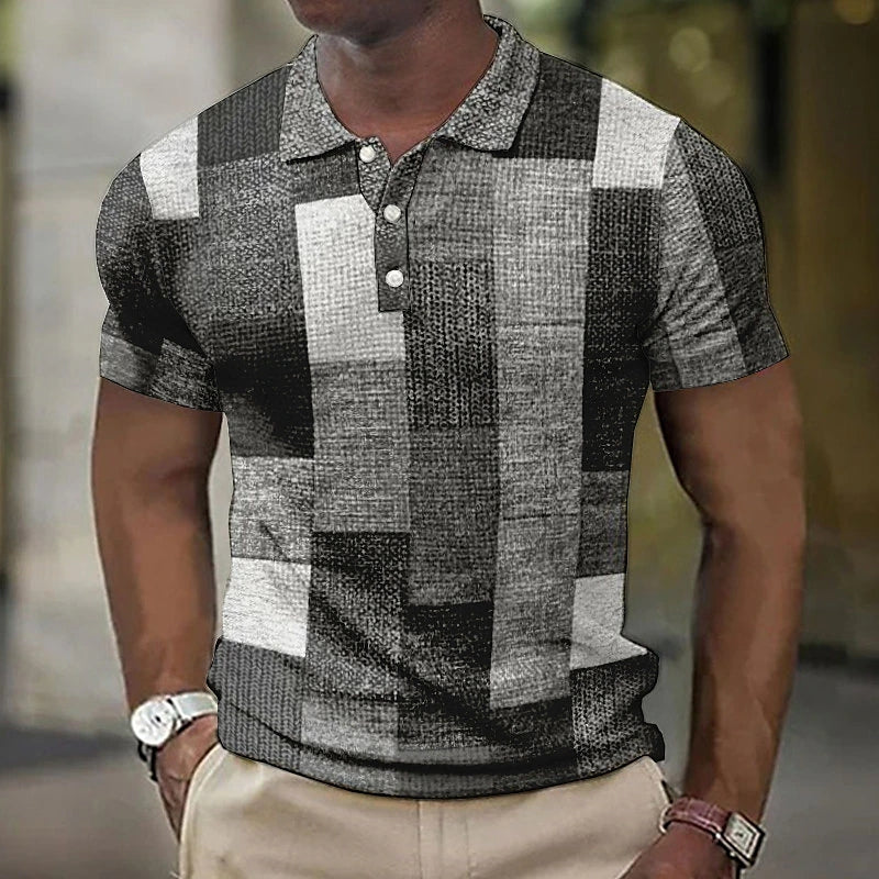 Gasan - Polo De Manga Corta Con Diseño Patchwork Multicolor