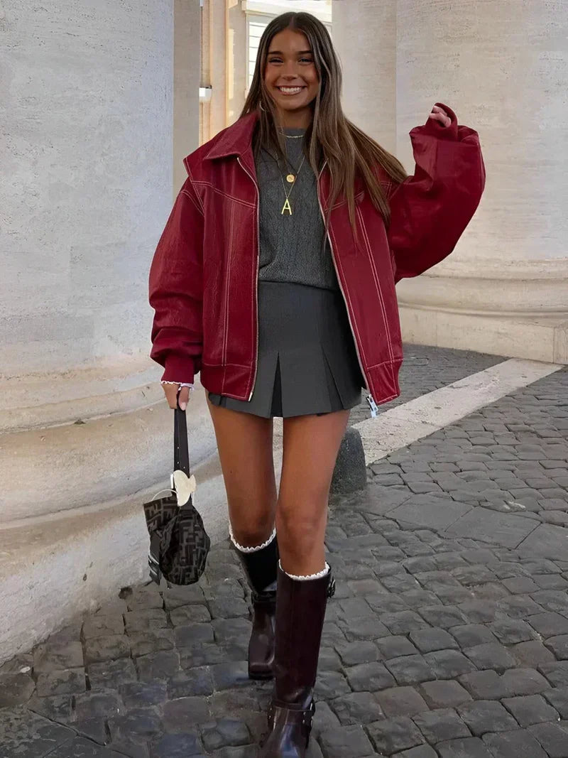 Cindy | Chaqueta Bomber Corta con Cremallera