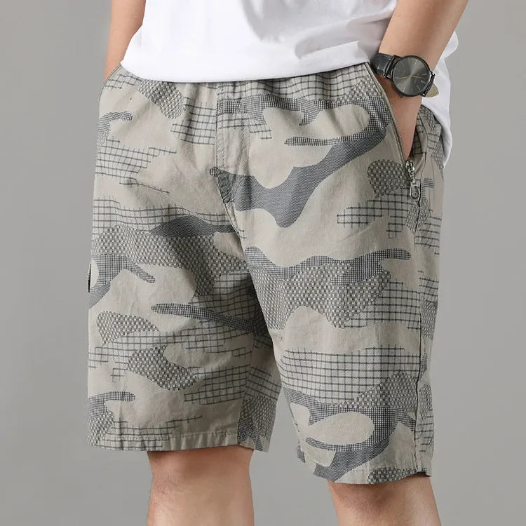 Jireh | Pantalones Cortos De Hombre Con Estampado De Camuflaje Hasta La Rodilla