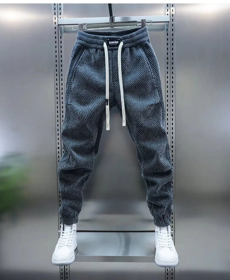 Wilberg - Pantalones Jogger con Cordón y Acabado Texturizado Con Puños Elásticos