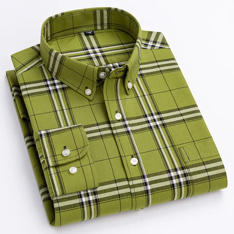 Alexandru | Camisa De Manga Larga a Cuadros Con Cuello Abotonado