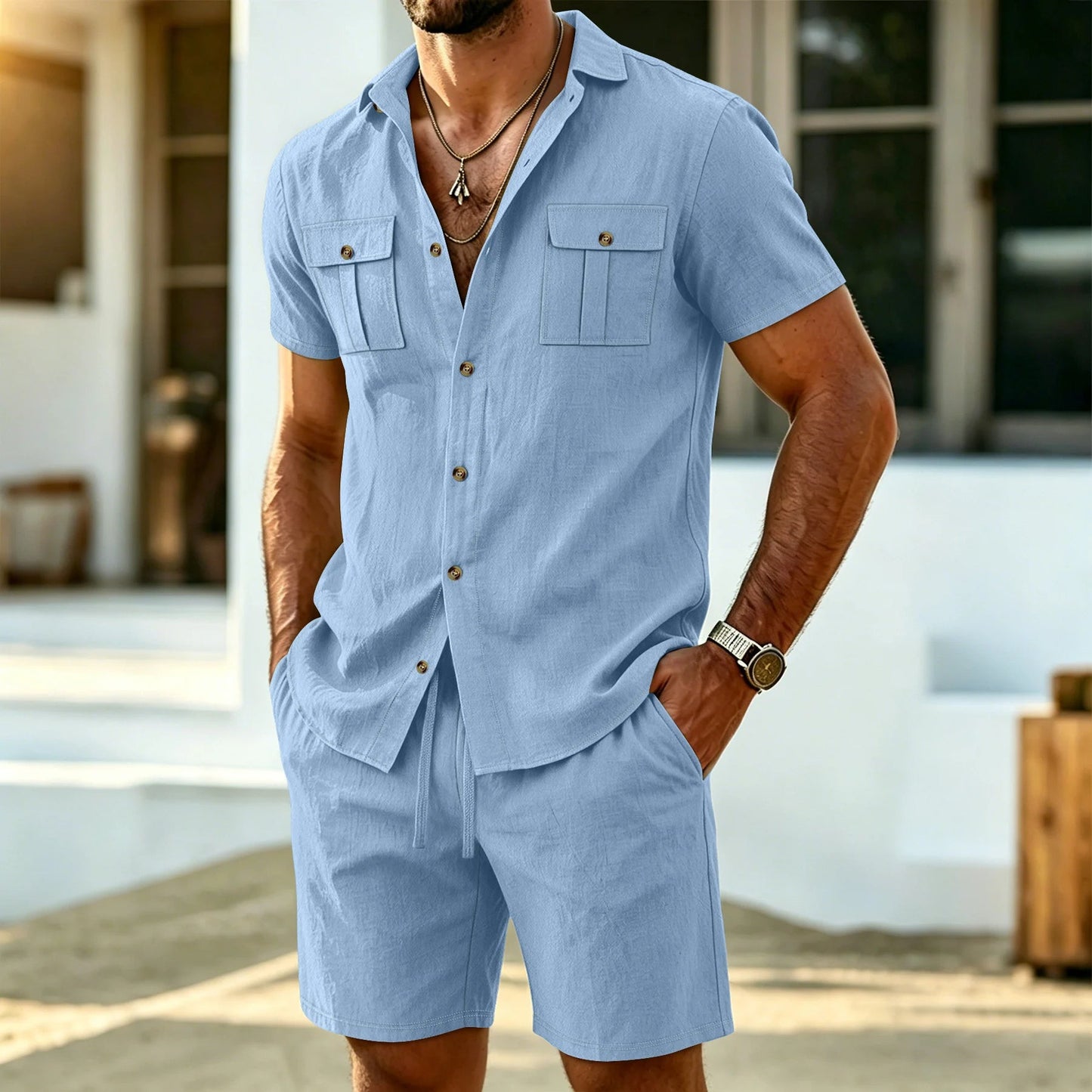 Jalo | Conjunto Camisa Y Shorts Estilo Lino