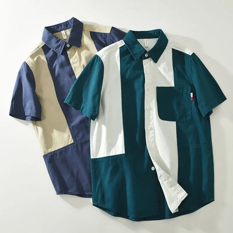 Biagio | Camisa Manga Corta Bloques Color Con Botones