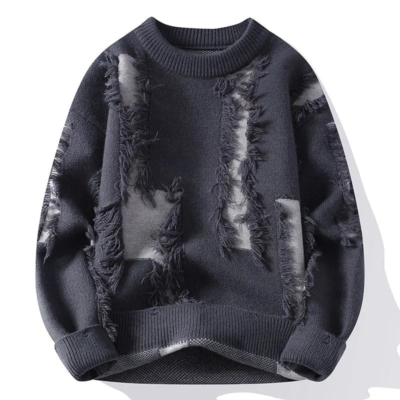 Samir | Jersey Con Diseño de Punto Deshilachado en Patchwork