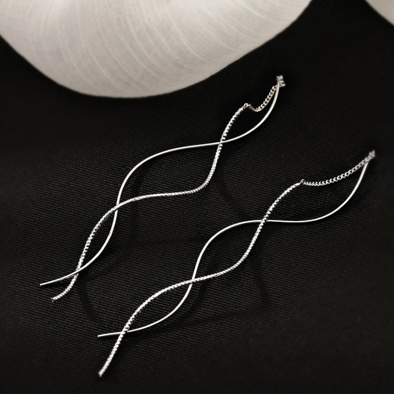 Idalina | Pendientes Colgantes con Diseño Ondulado