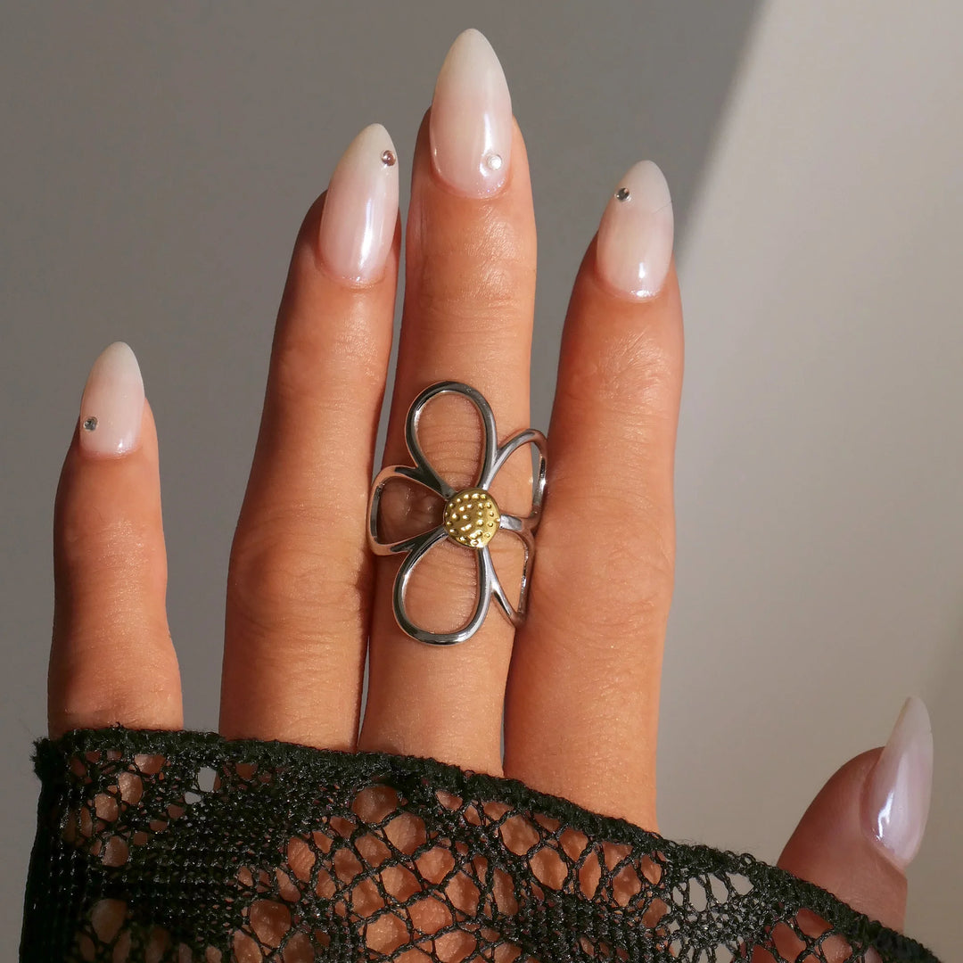 Meloni | Anillo Ajustable Flor Margarita Abierta