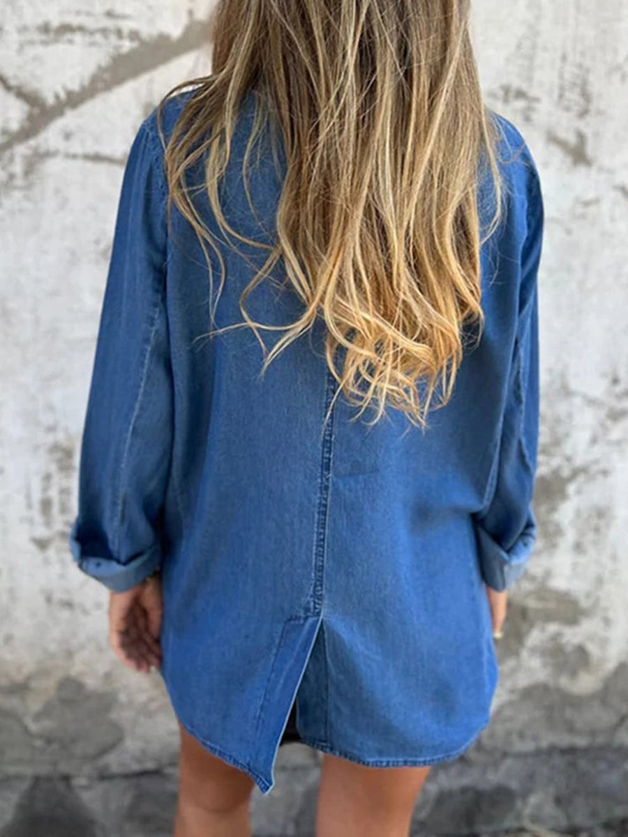 Romilda | Chaqueta Denim Talla Grande Con Botones Frontales