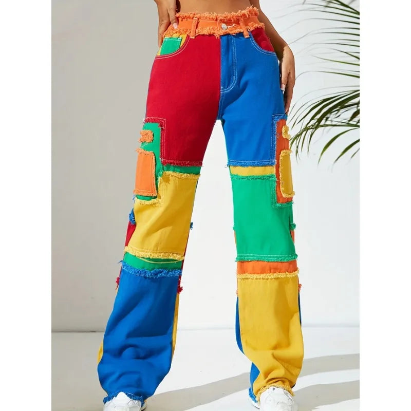 Mayra | Conjunto De Chaqueta Corta Y Pantalón Patchwork