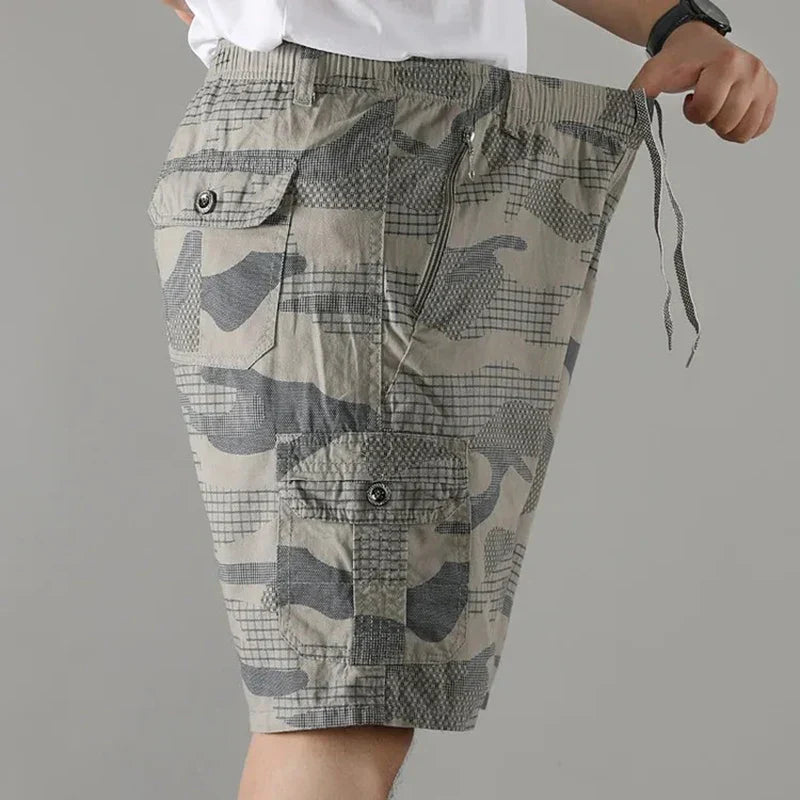 Jireh | Pantalones Cortos De Hombre Con Estampado De Camuflaje Hasta La Rodilla