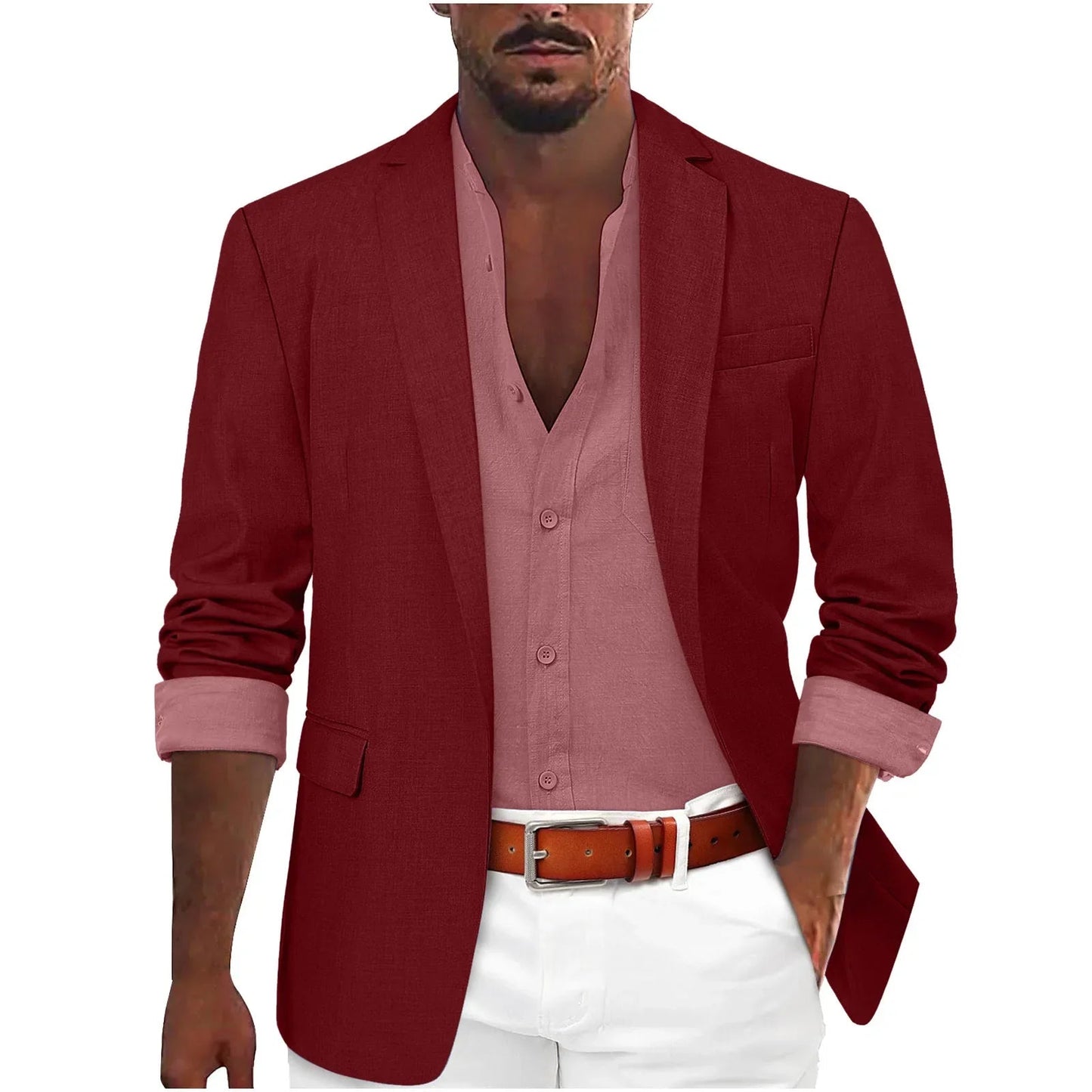 Alanzoka | Blazer Con Solapa en V y Abertura Frontal