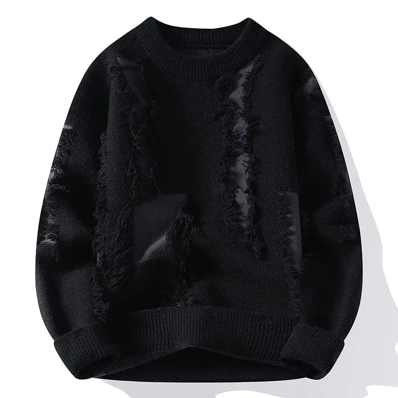 Samir | Jersey Con Diseño de Punto Deshilachado en Patchwork