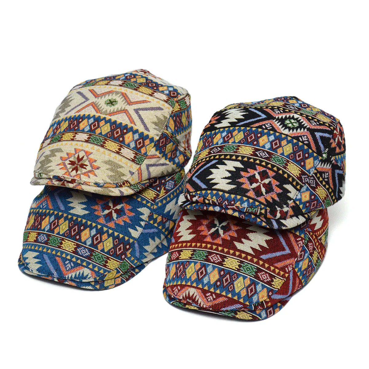 Juraj - Gorra Plana De Varios Paneles Con Estampado Geométrico