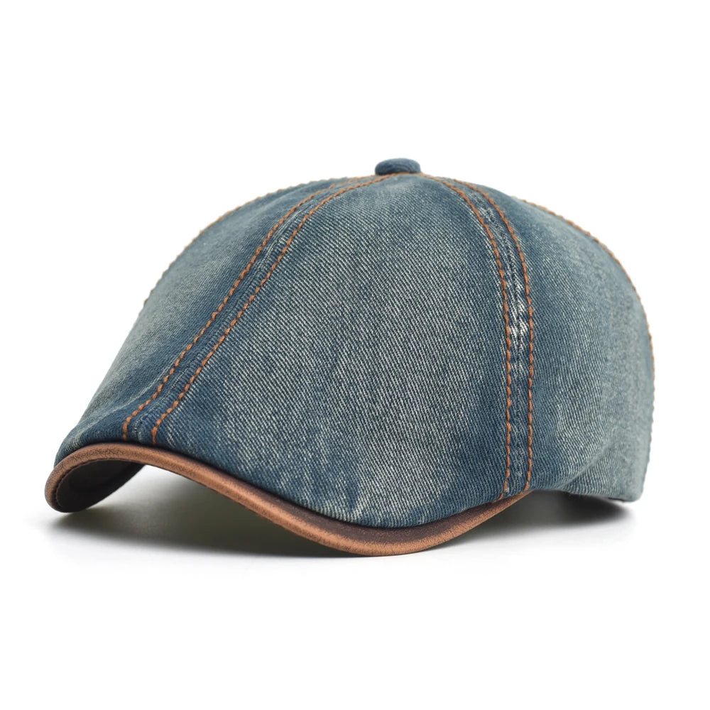Limmz | Gorra Plana Estilo Vaquero Con Costuras en Contraste