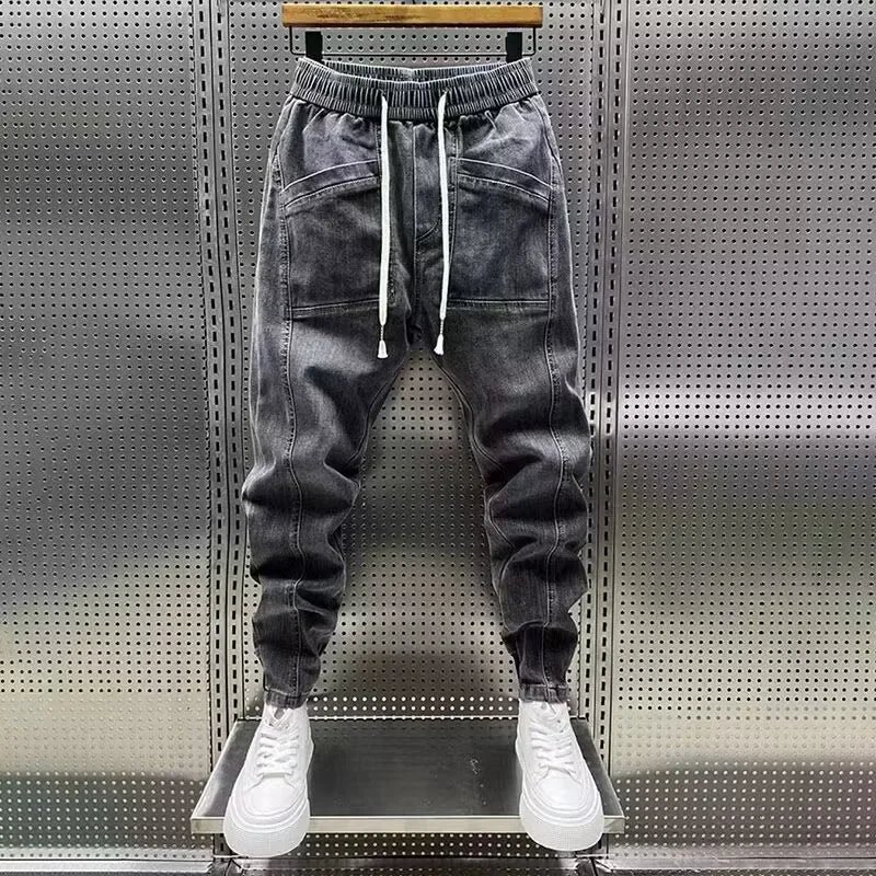 Renaldo | Denim Jogger Pants With Drawstring Waist