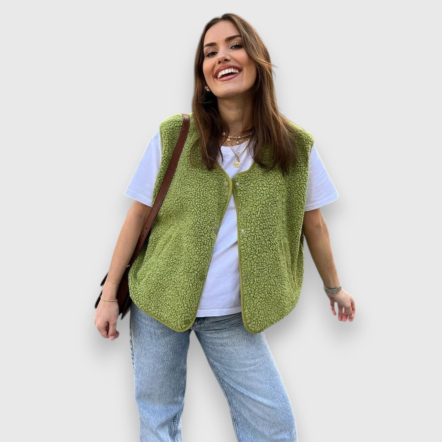 Cheryl | Chaleco Polar Sin Mangas Con Botones