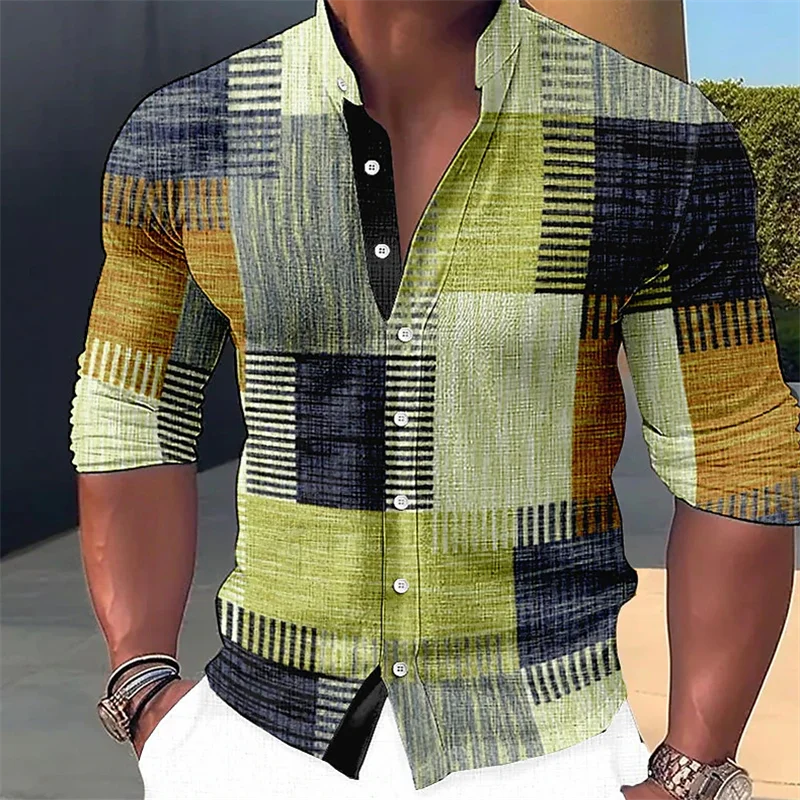 Jemmy | Camisa De Hombre Con Estampado De Cuadros Y Cuello Alto