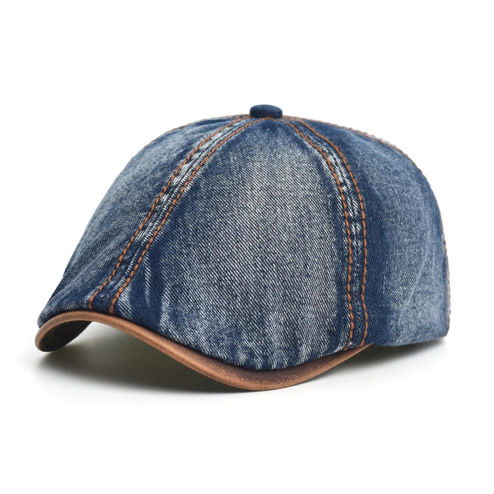 Limmz | Gorra Plana Estilo Vaquero Con Costuras en Contraste