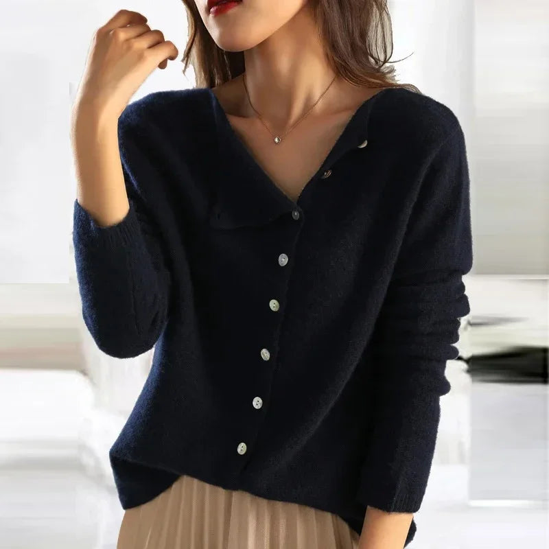 Wessels | Cardigan con Cuello Asimétrico y Botones