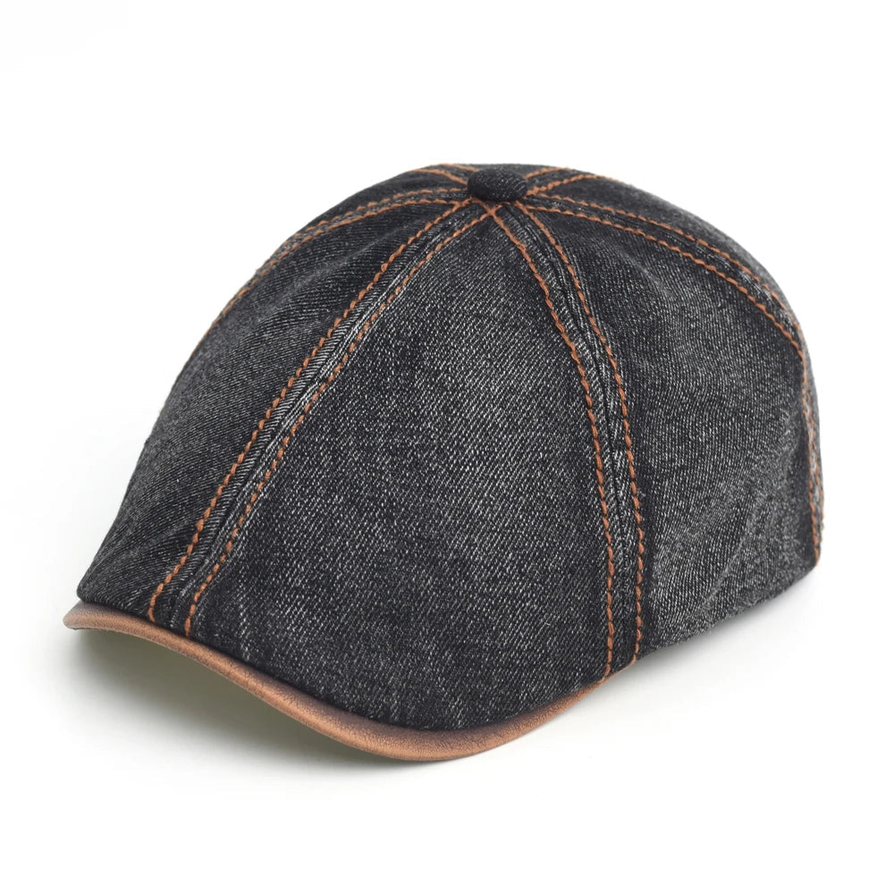 Limmz | Gorra Plana Estilo Vaquero Con Costuras en Contraste