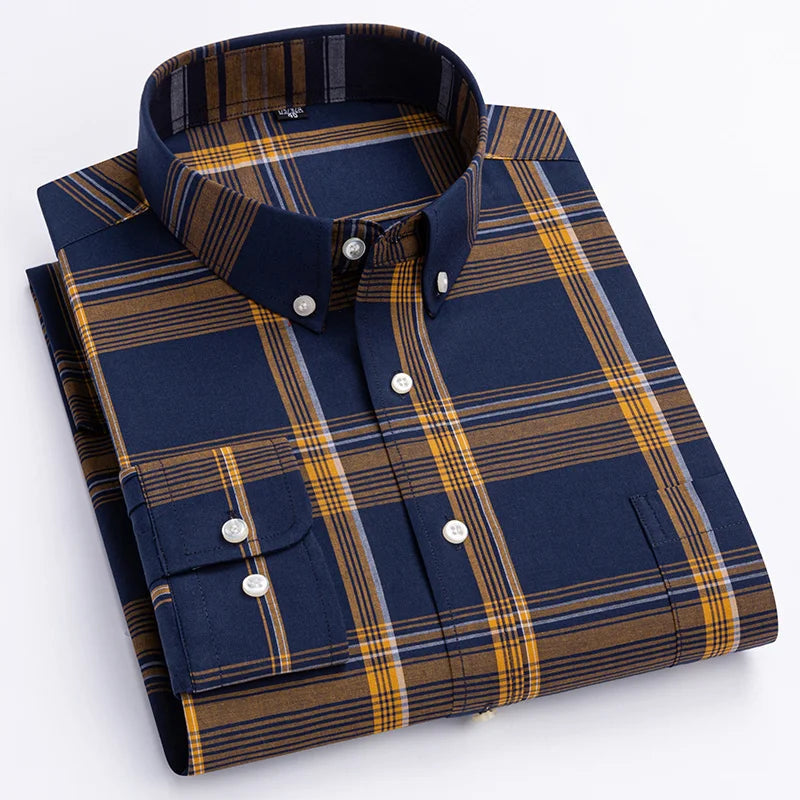 Alexandru | Camisa De Manga Larga a Cuadros Con Cuello Abotonado