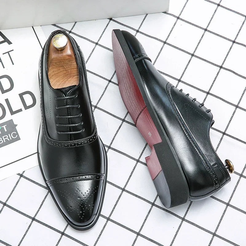 Zydan - Zapatos Oxford De Cuero Con Cordones Y Puntera Reforzada
