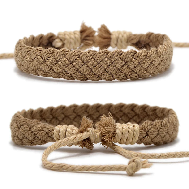 Gjergj - Pulsera Ajustable de Cuerda Trenzada Con Cierre de Nudo Deslizante
