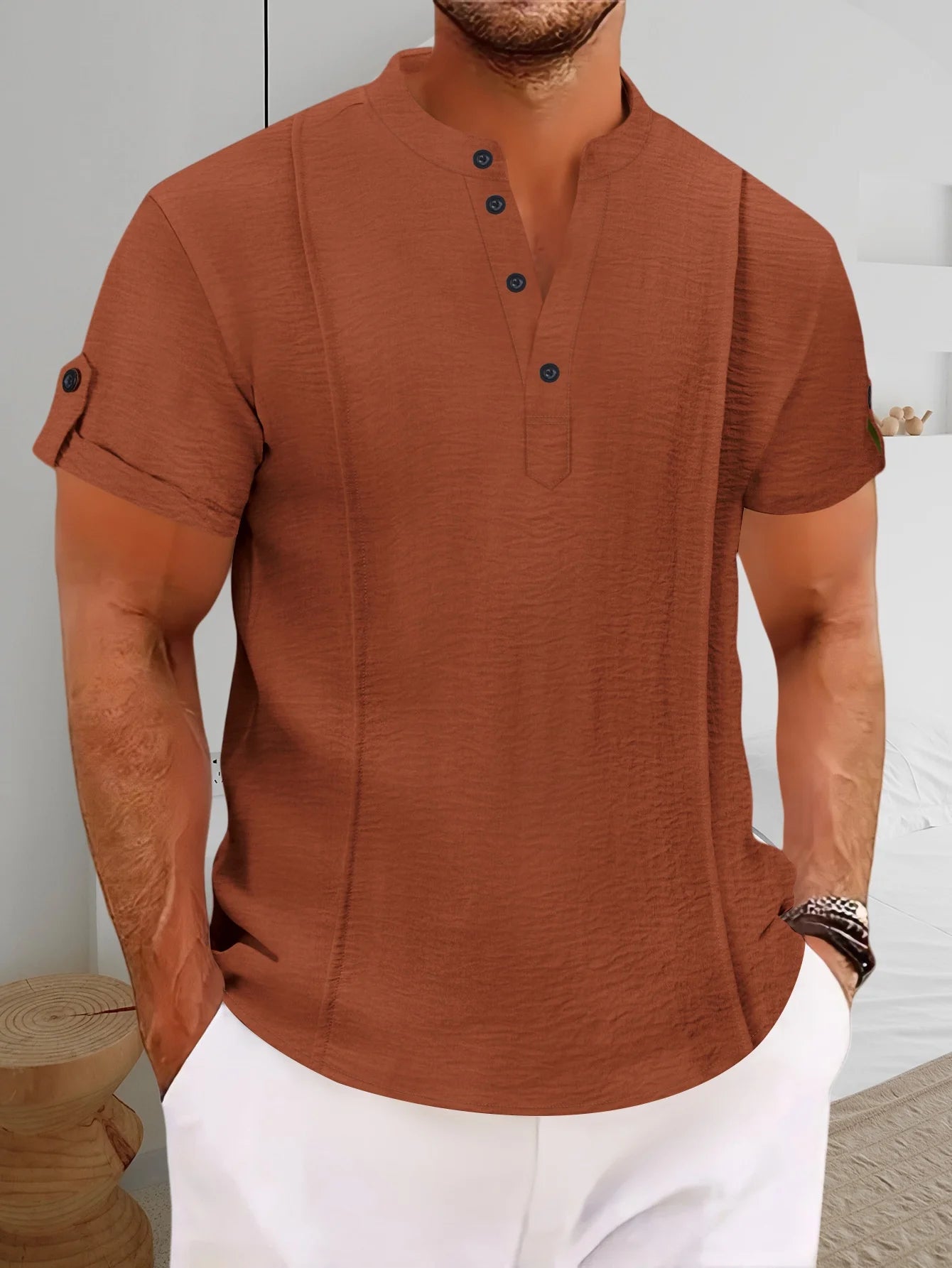 Joe | Camisa Texturizada De Manga Corta Con Botones