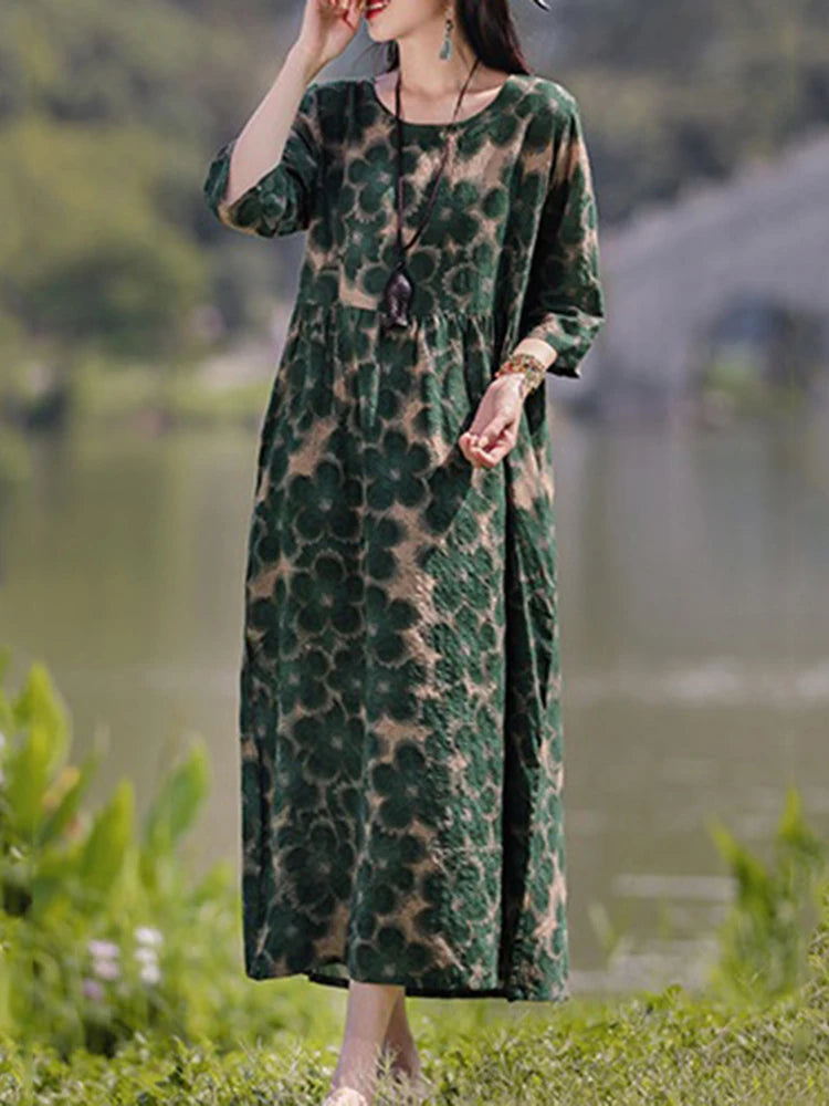 Cecile | Vestido Midi Floral Suelto