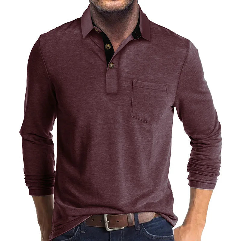 Wilfrido | Camisa Polo de Manga Larga Con Bolsillo
