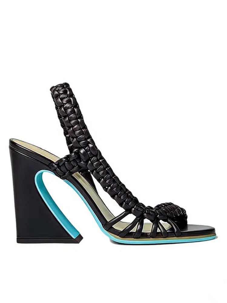 Selene | Sandalia de Tacón Trenzado en Varios Colores