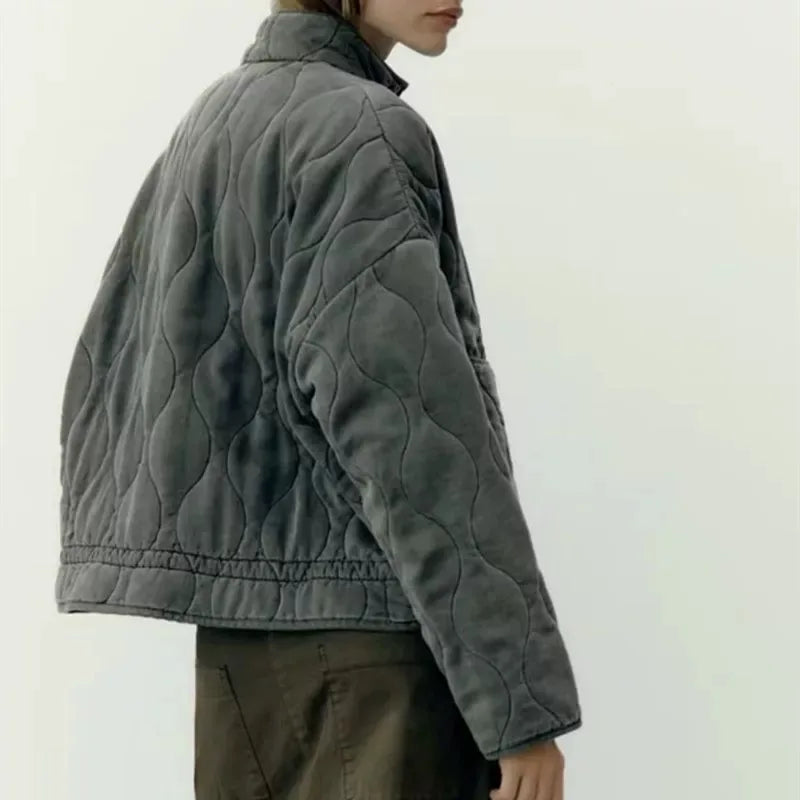 Pascale | Chaqueta Acolchada Con Cremallera Frontal Y Cuello Alto