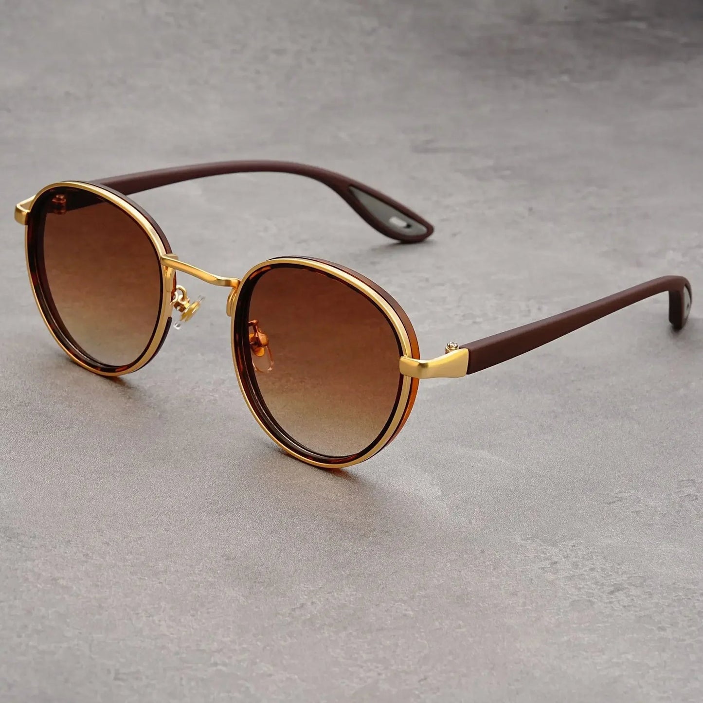 NoirGlow | Gafas Retro Redondas con Marco Doble Metálico