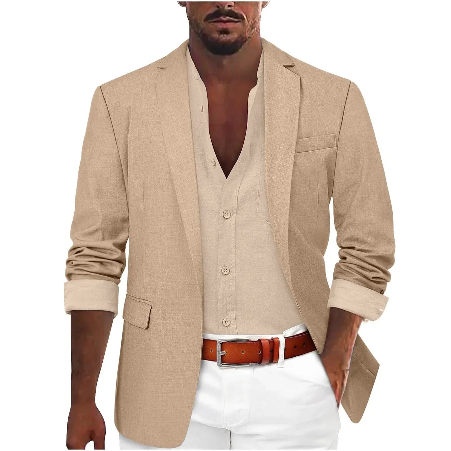 Alanzoka | Blazer Con Solapa en V y Abertura Frontal