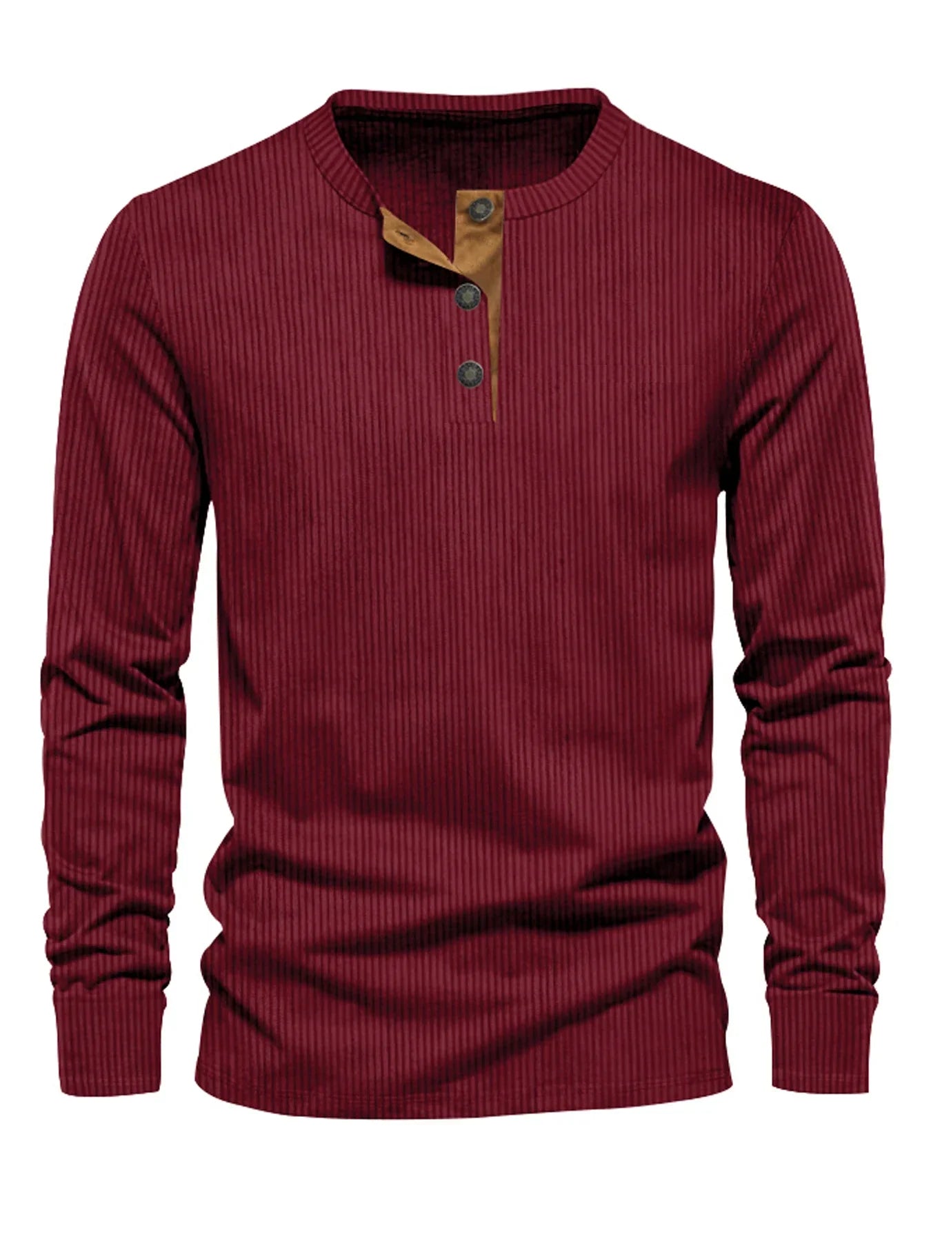 Erasto | Camiseta Acanalada De Manga Larga Con Botones