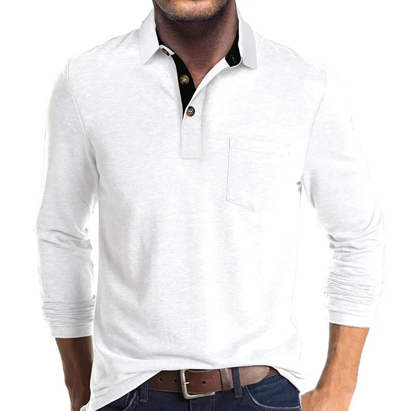 Wilfrido | Camisa Polo de Manga Larga Con Bolsillo