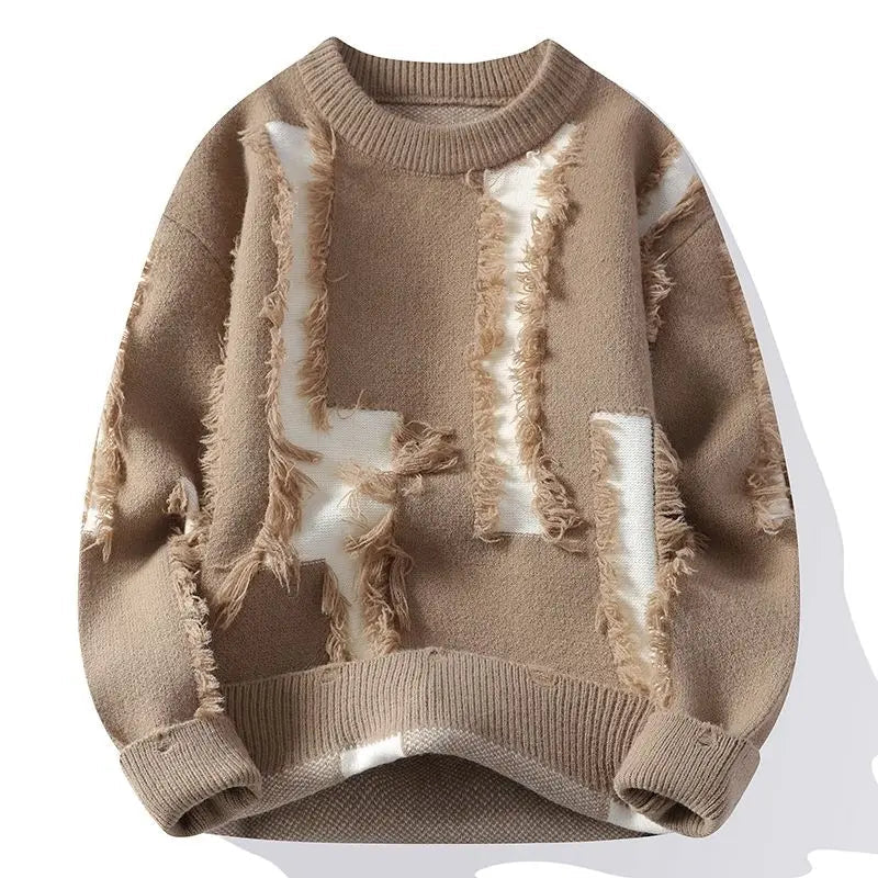 Samir | Jersey Con Diseño de Punto Deshilachado en Patchwork