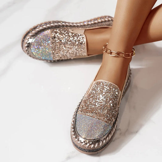 Lizka | Mocasines de Plataforma Con Pedrería Brillante