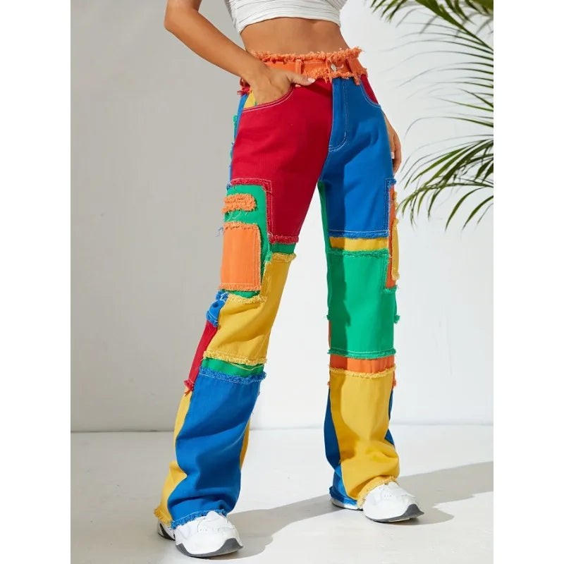 Mayra | Conjunto De Chaqueta Corta Y Pantalón Patchwork